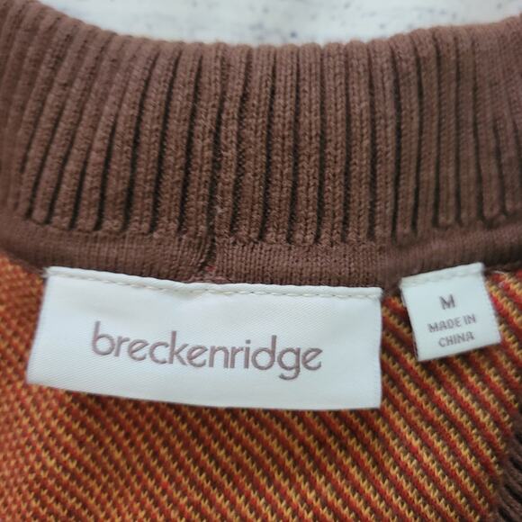 Breckenridge	Size	M Women's Southwestern Brown Sweater Button Vest - Picture 6 of 8